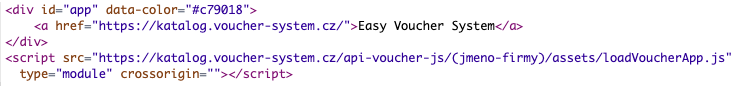 Voucher system - integrace java-script